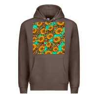 Coffee sunflowers and leopard western seamless pattern Premium Hoodie - BundleAndBundleShop