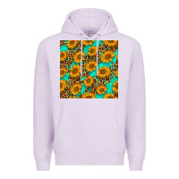 Lilac sunflowers and leopard western seamless pattern Premium Hoodie - BundleAndBundleShop