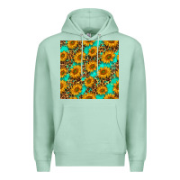 Seafoam sunflowers and leopard western seamless pattern Premium Hoodie - BundleAndBundleShop