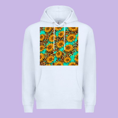 Sunflowers And Leopard Western Seamless Pattern Premium Hoodie Designed By Bundleandbundleshop