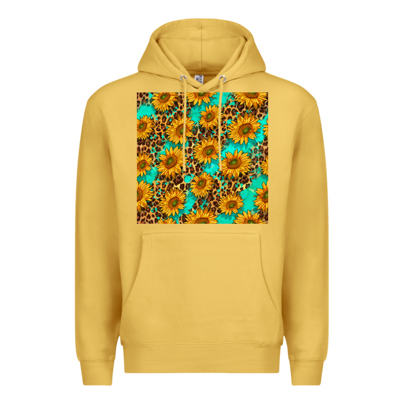 Sunflowers And Leopard Western Seamless Pattern Premium Hoodie by BundleAndBundleShop | Teevron