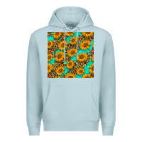 Blue Mist sunflowers and leopard western seamless pattern Premium Hoodie - BundleAndBundleShop