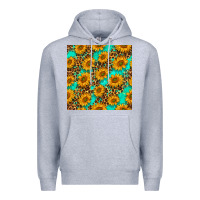 Heather Grey sunflowers and leopard western seamless pattern Premium Hoodie - BundleAndBundleShop