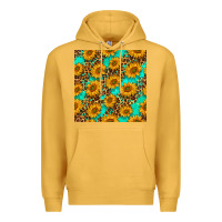 Mustard sunflowers and leopard western seamless pattern Premium Hoodie - BundleAndBundleShop