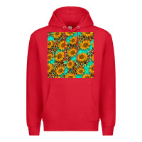 Red sunflowers and leopard western seamless pattern Premium Hoodie - BundleAndBundleShop