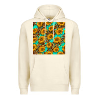 Sandshell sunflowers and leopard western seamless pattern Premium Hoodie - BundleAndBundleShop
