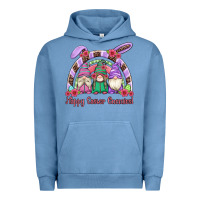 Pigment Pebble Blue happy easter gnomies rainbow Urban Hoodie - Artiststas