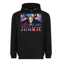 Black American junkie Heavyweight Hoodie - Zillion Design Studio