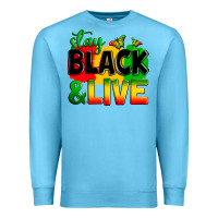 Ocean Blue stay black and live Premium Sweatshirt - Zillion Design Studio
