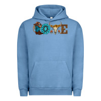 Pigment Pebble Blue western love Urban Hoodie - AdoDesignShop
