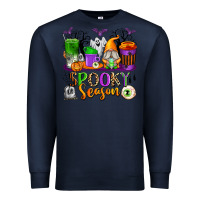 Navy Spooky Season Coffee Cups Premium Sweatshirt - texasbilliewilder