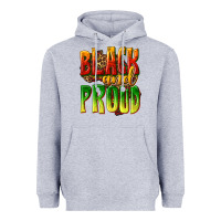 Heather Grey black and proud Heavyweight Hoodie - texasbilliewilder