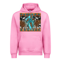 Fuchsia Pink gemstone leopard cross Urban Hoodie - AdoDesignShop