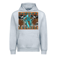 Heather Grey gemstone leopard cross Urban Hoodie - AdoDesignShop