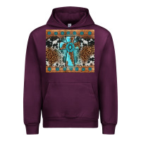 Mauve Wine gemstone leopard cross Urban Hoodie - AdoDesignShop