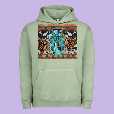 Gemstone Leopard Cross Urban Hoodie Designed By Adodesignshop