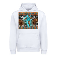 White gemstone leopard cross Urban Hoodie - AdoDesignShop