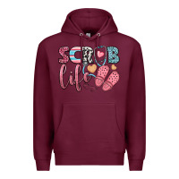 Burgundy scrub life Premium Hoodie - BundleAndBundleShop