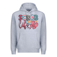 Heather Grey scrub life Premium Hoodie - BundleAndBundleShop