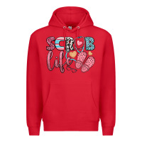Red scrub life Premium Hoodie - BundleAndBundleShop