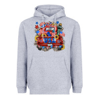 Heather Grey usa truck Heavyweight Hoodie - Zillion Design Studio