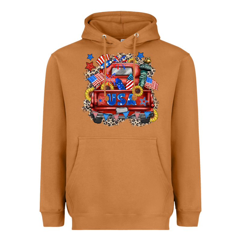 Usa Truck Heavyweight Hoodie by Zillion Design Studio | Teevron