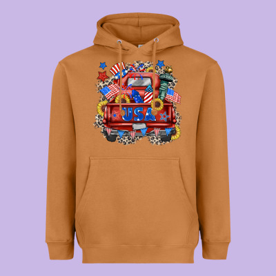 Usa Truck Heavyweight Hoodie Designed By Zillion Design Studio