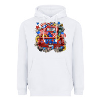 White usa truck Heavyweight Hoodie - Zillion Design Studio
