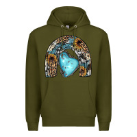 Army Green sunflower gemstone rainbow Premium Hoodie - JahusDesignShop