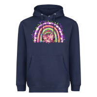 Navy Easter Floral Spring Rainbow Heavyweight Hoodie - RanaPortraitStore