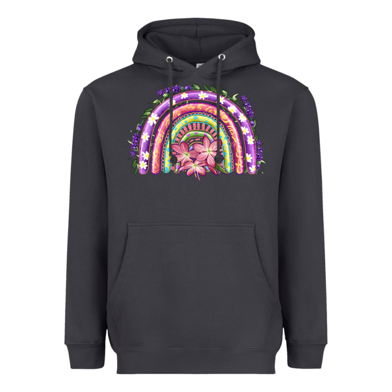 Easter Floral Spring Rainbow Heavyweight Hoodie by RanaPortraitStore | Teevron