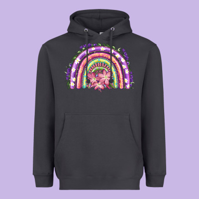 Heavyweight Hoodie Easter Floral Spring Rainbow