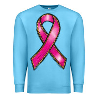 Ocean Blue breast cancer ribbon Premium Sweatshirt - RanaPortraitStore