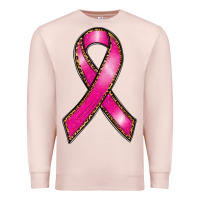 Pale Pink breast cancer ribbon Premium Sweatshirt - RanaPortraitStore