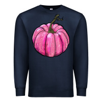 Navy breast cancer awereness pumpkin Premium Sweatshirt - RanaPortraitStore
