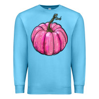 Ocean Blue breast cancer awereness pumpkin Premium Sweatshirt - RanaPortraitStore