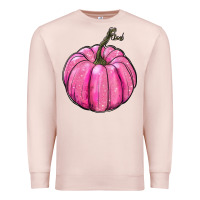 Pale Pink breast cancer awereness pumpkin Premium Sweatshirt - RanaPortraitStore