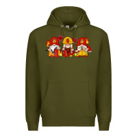 Army Green firefighter gnomes Premium Hoodie - Artiststas