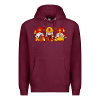 Burgundy firefighter gnomes Premium Hoodie - Artiststas