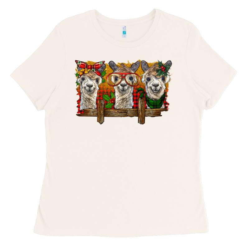 Christmas Alpacas Ladies Tee by BarkalooDesign | Teevron