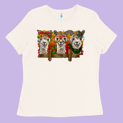 Christmas Alpacas Ladies Tee Designed By Barkaloodesign