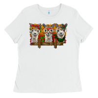 White Christmas alpacas Ladies Tee - BarkalooDesign