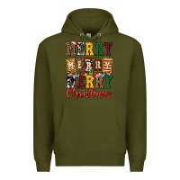 Army Green merry merry merry christmas ado Premium Hoodie - AdoDesignShop