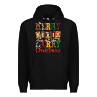 Black merry merry merry christmas ado Premium Hoodie - AdoDesignShop