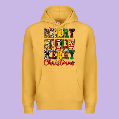 Merry Merry Merry Christmas Ado Premium Hoodie Designed By Adodesignshop
