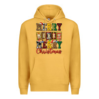 Mustard merry merry merry christmas ado Premium Hoodie - AdoDesignShop