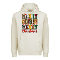 Oatmeal Heather merry merry merry christmas ado Premium Hoodie - AdoDesignShop