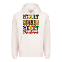 Pale Pink merry merry merry christmas ado Premium Hoodie - AdoDesignShop