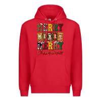 Red merry merry merry christmas ado Premium Hoodie - AdoDesignShop