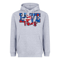 Heather Grey love texas map Heavyweight Hoodie - Zillion Design Studio